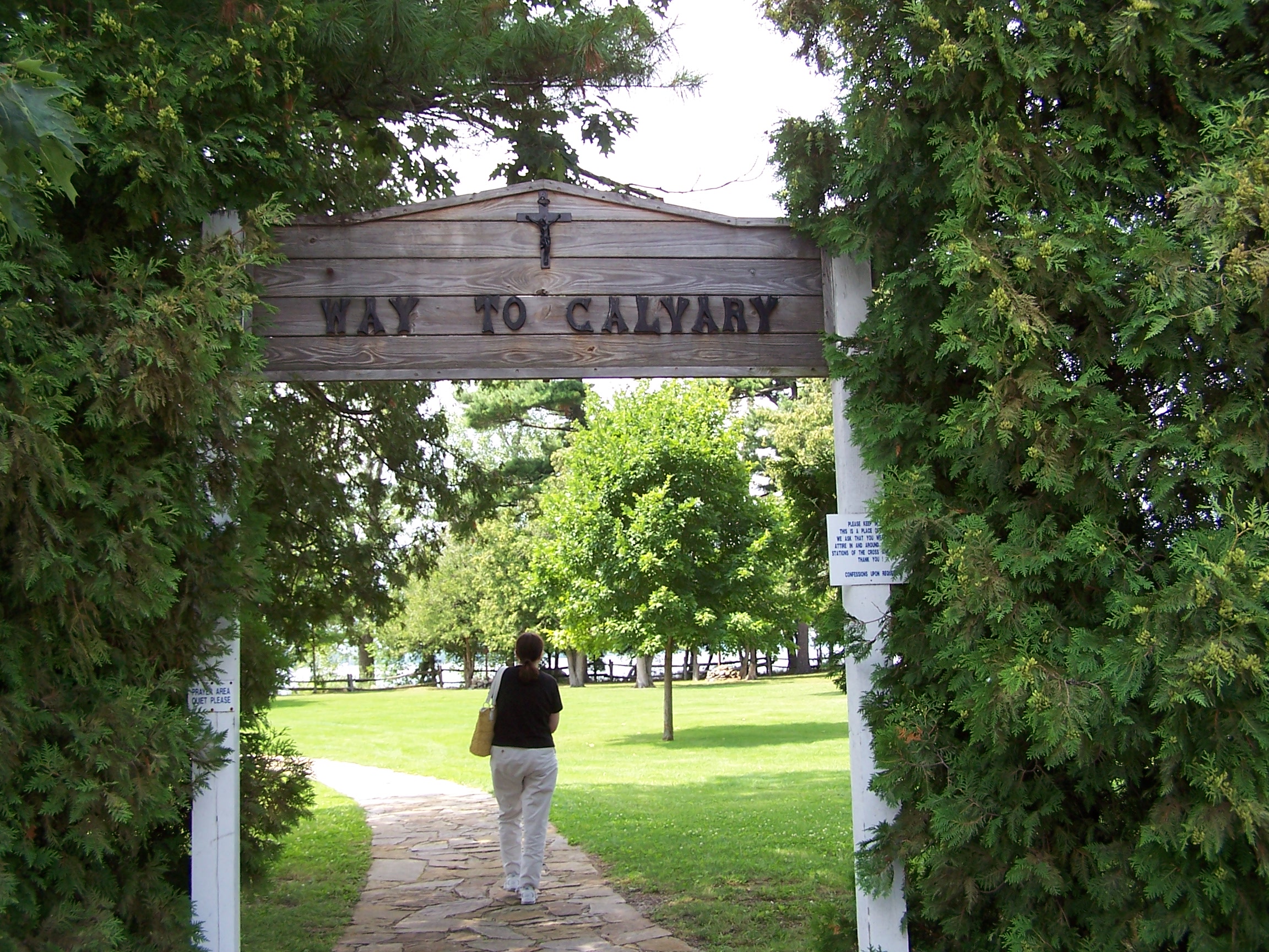 Calvary.  Saint Anne's Shrine is located on Isle LaMotte, a quiet island on Lake Champlain in Vermont. It was developed by the Society of Saint Edmund and has been maintained by them for 100 years..