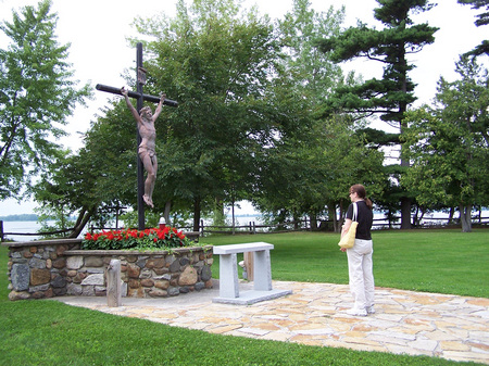 Calvary. Saint Anne's Shrine is located on Isle LaMotte, a quiet island on Lake Champlain in Vermont. It was developed by the Society of Saint Edmund and has been maintained by them for 100 years..