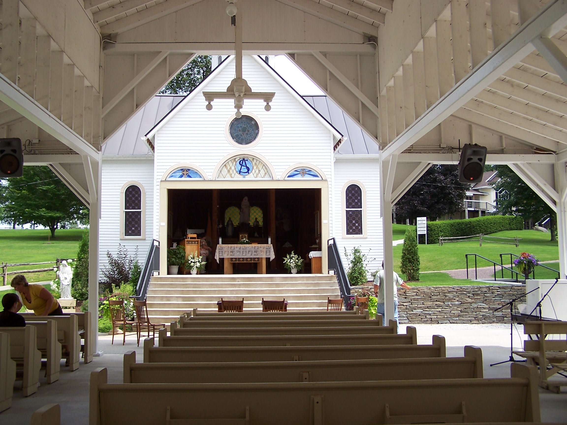 Saint Anne's Shrine is located on Isle LaMotte, a quiet island on Lake Champlain in Vermont. It was developed by the Society of Saint Edmund and has been maintained by them for 100 years..